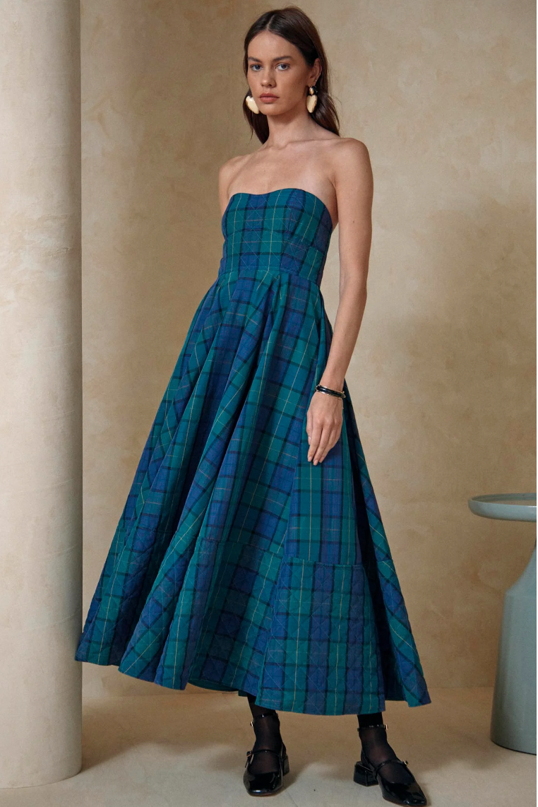 Green tartan plaid dress store