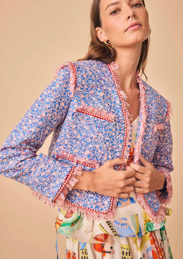 Hunter Bell Coco Jacket in Coral Reef Tweed Grace Geier